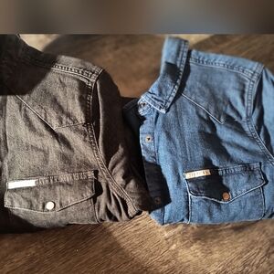 2 Calvin Klein long sleeve denim dress